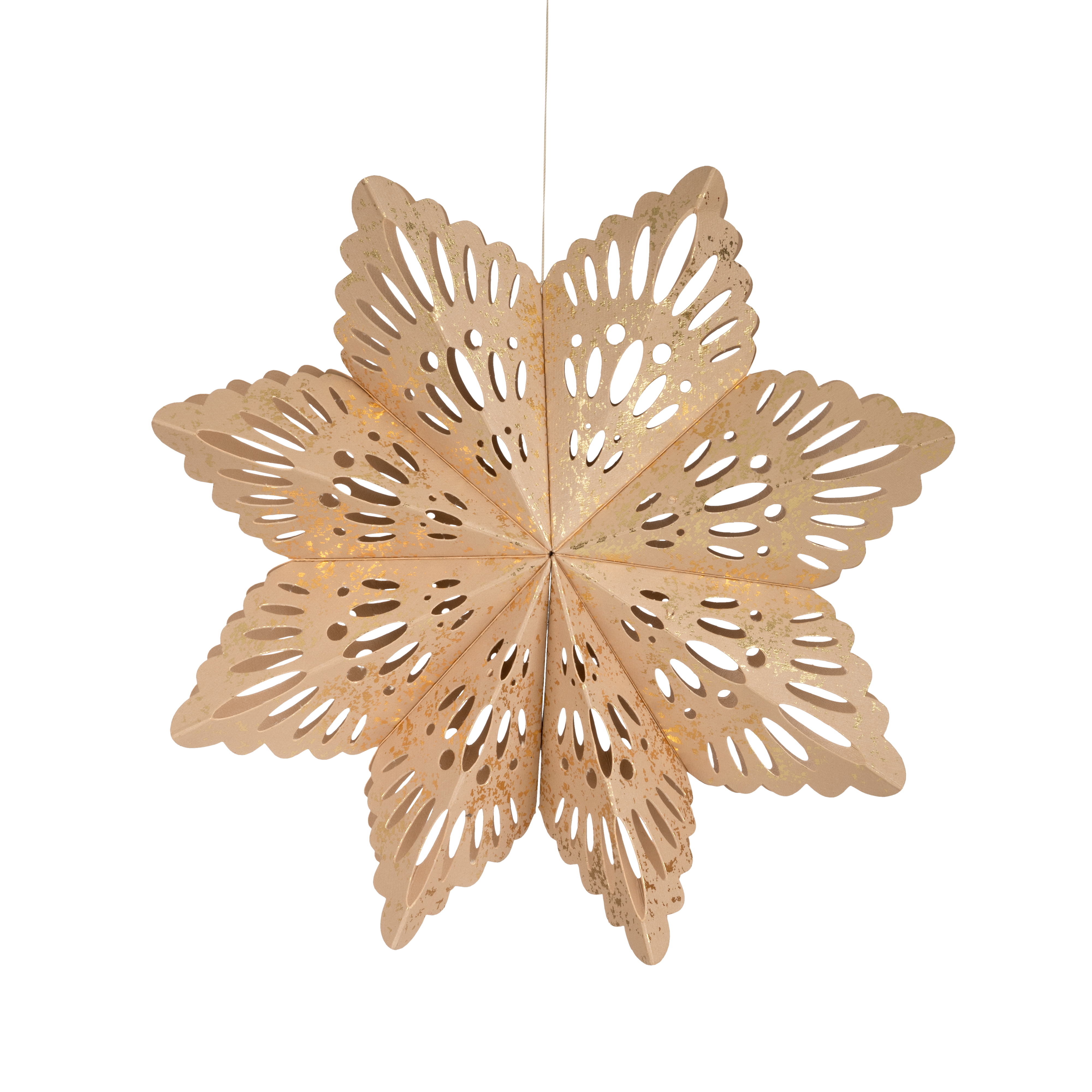 Beige/Guld Stjerne 30.5 cm