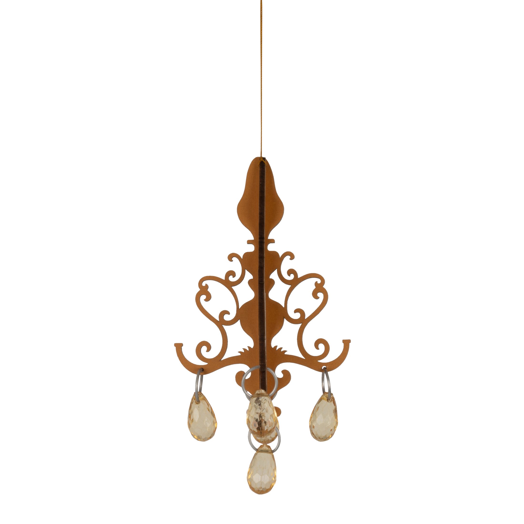 Lysekrone i Genbrugspapir - Gold 12 cm.