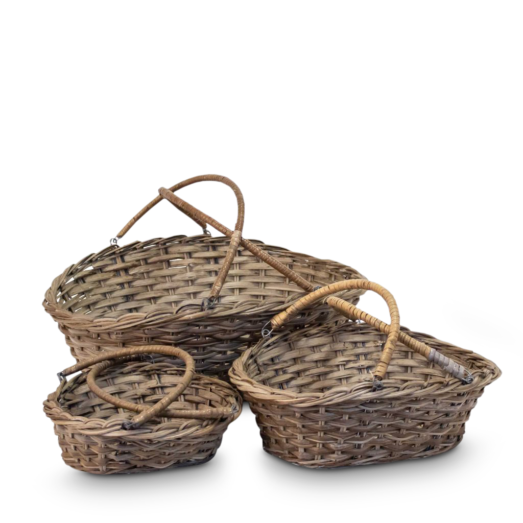 Gavekurv i Grå Rattan B25xL35xH15