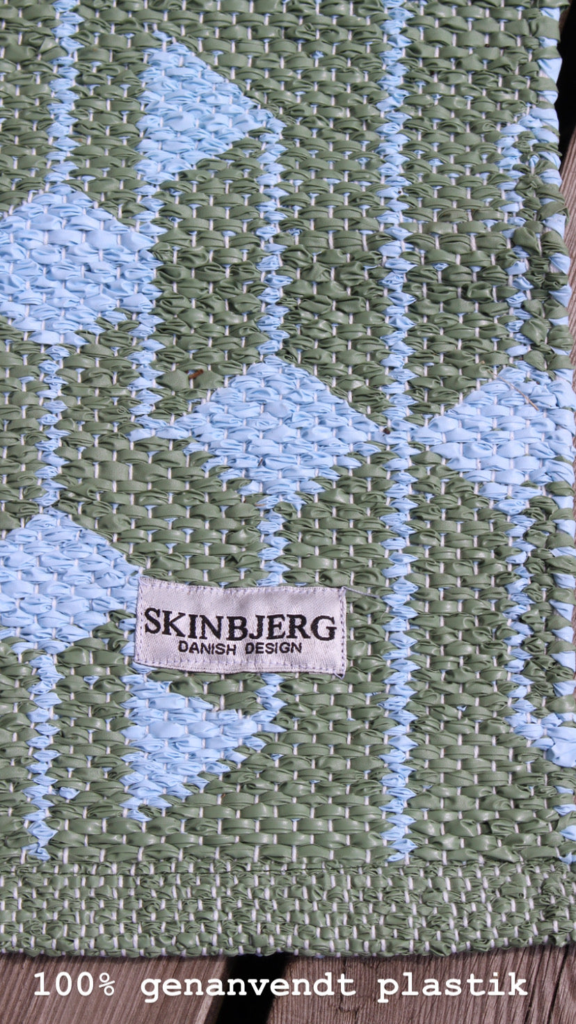 Turquoise Tæppe af Genbrugsplastik B60xL90