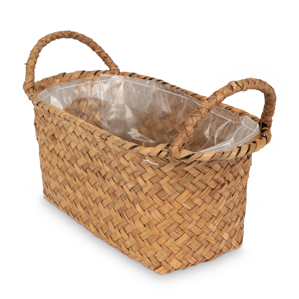 Oval Potteskjuler i Søgræs m. Plastik B13xL25xH24