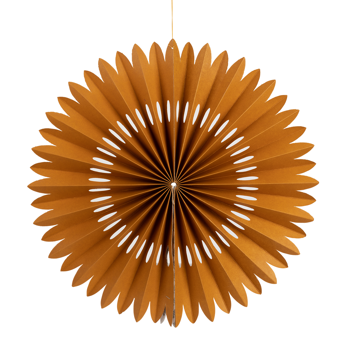 Vifte i Genbrugspapir - Gold 35 cm.