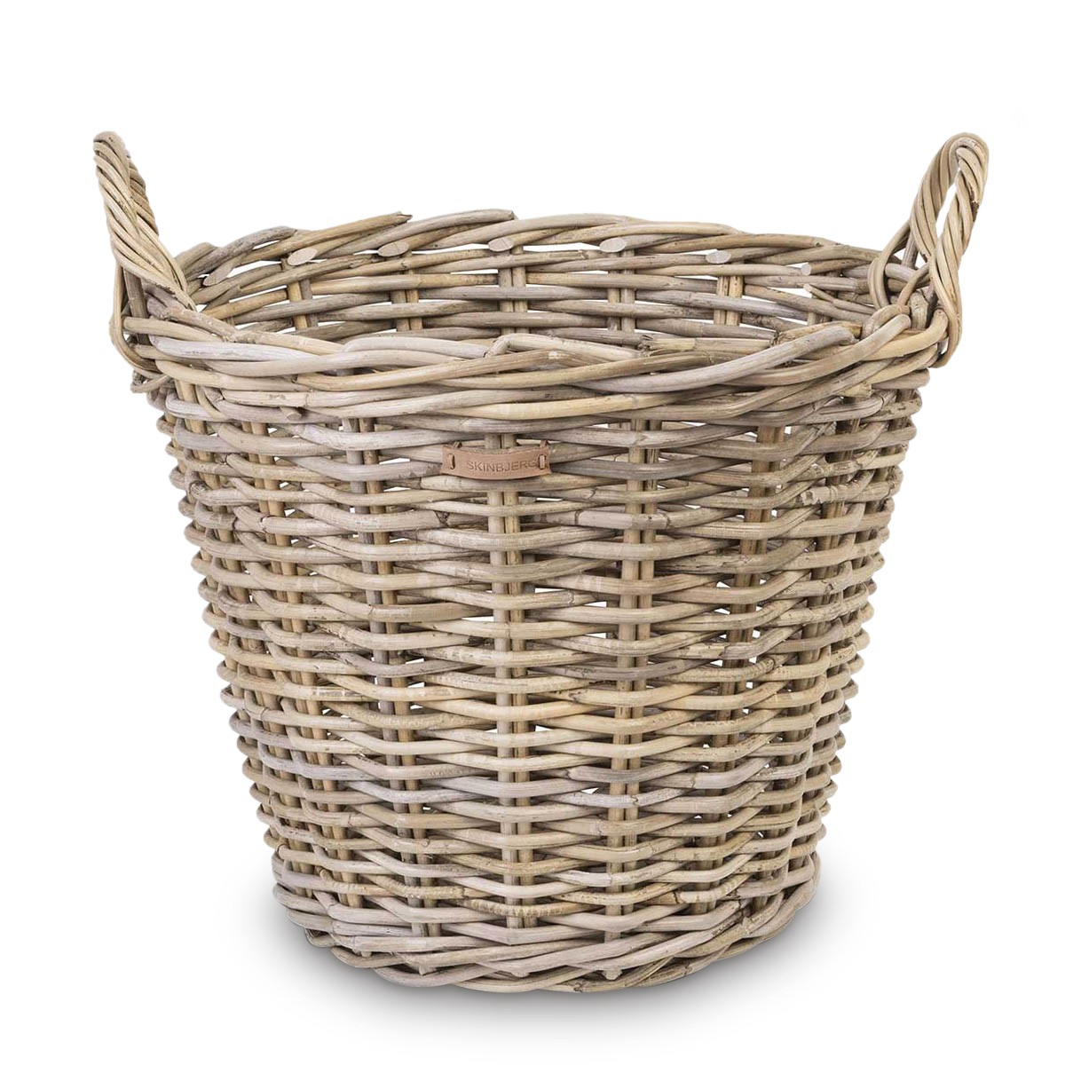 Brændekurv Ø50xH47 i Grå Rattan