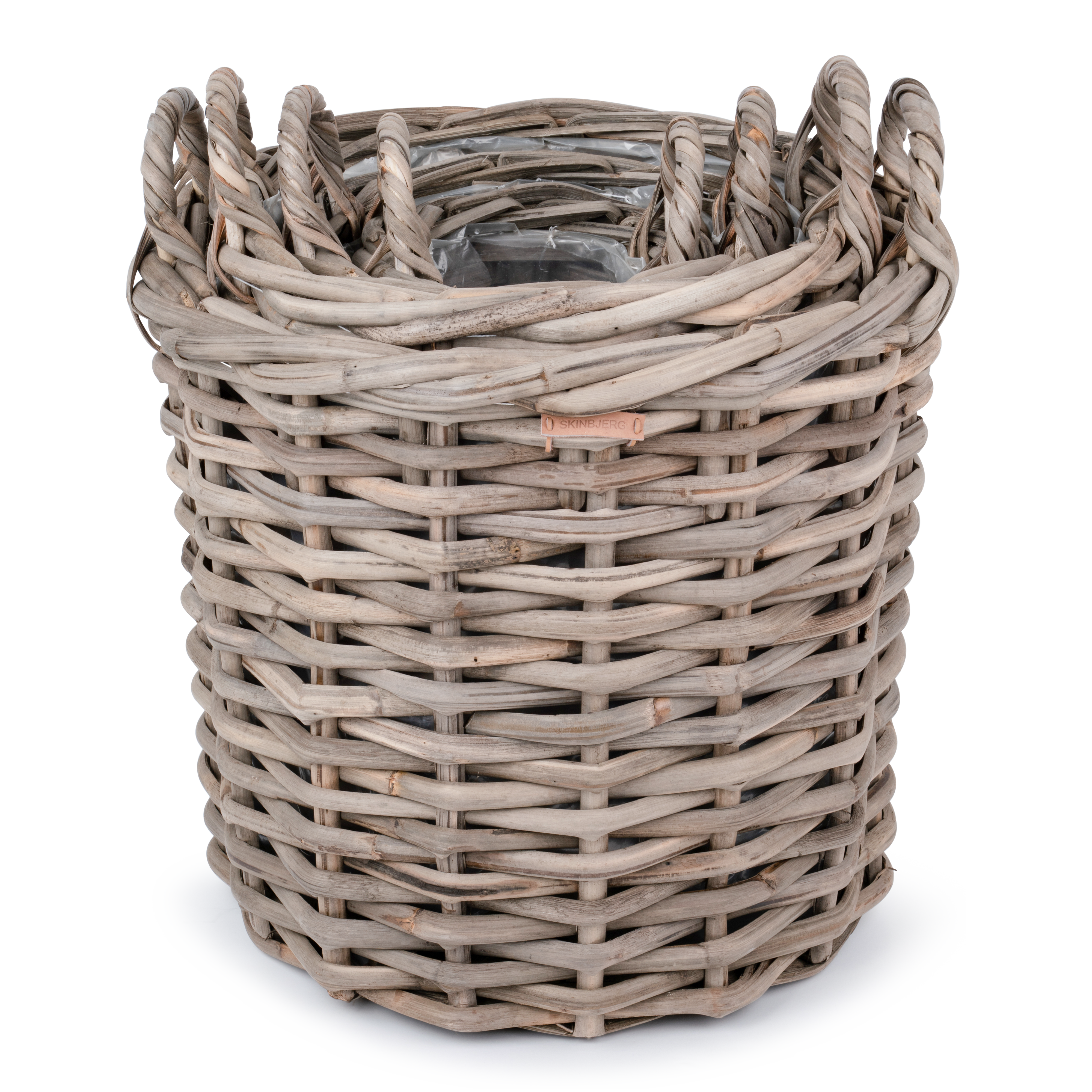 Kraftig Grå Rattan Plantekurv - Sæt á 4