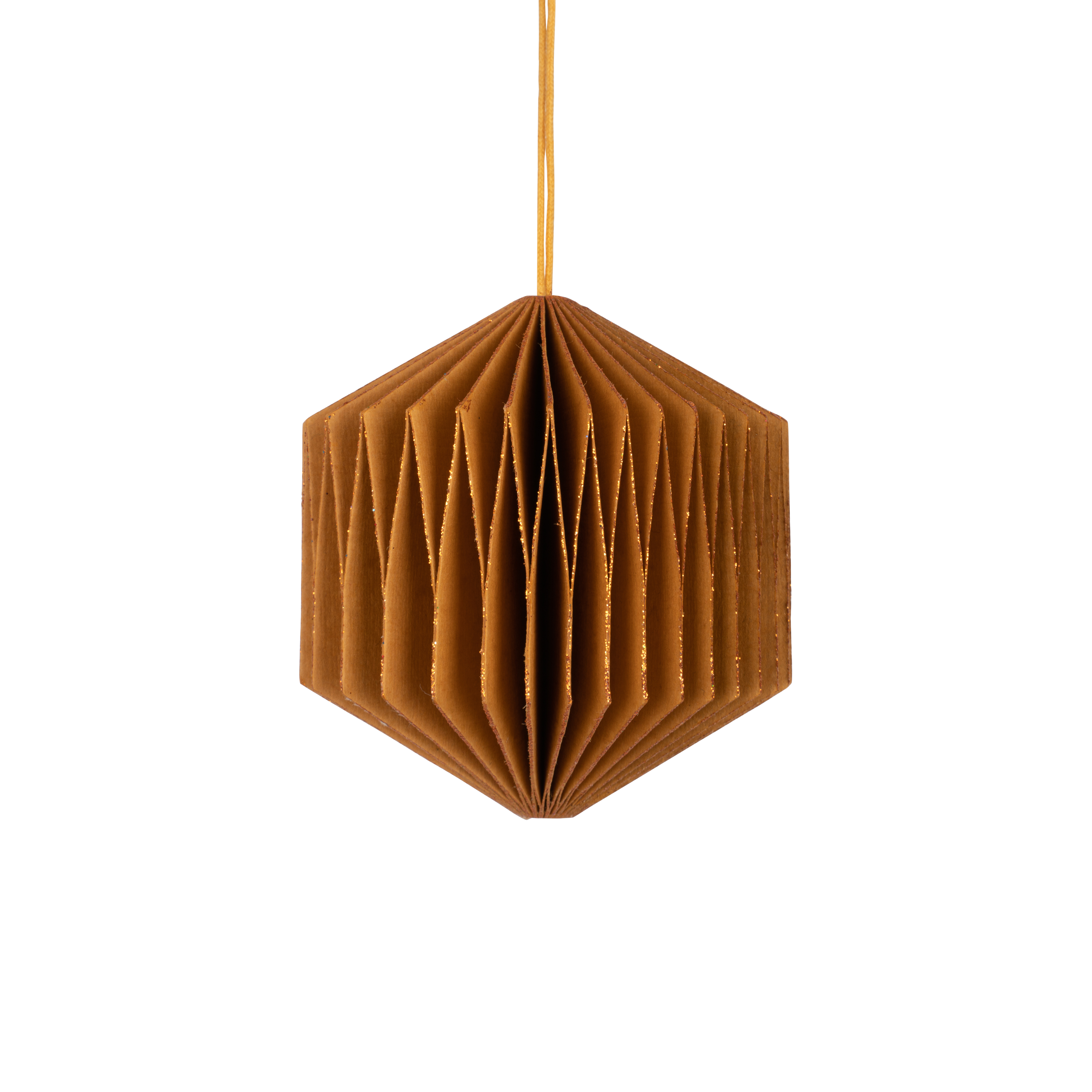 Kube i Genbrugspapir - Gold 7.5 cm.