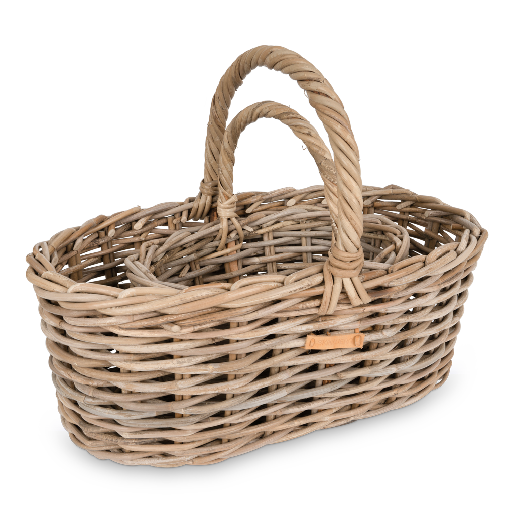 Oval kurv med hank - sæt á 2