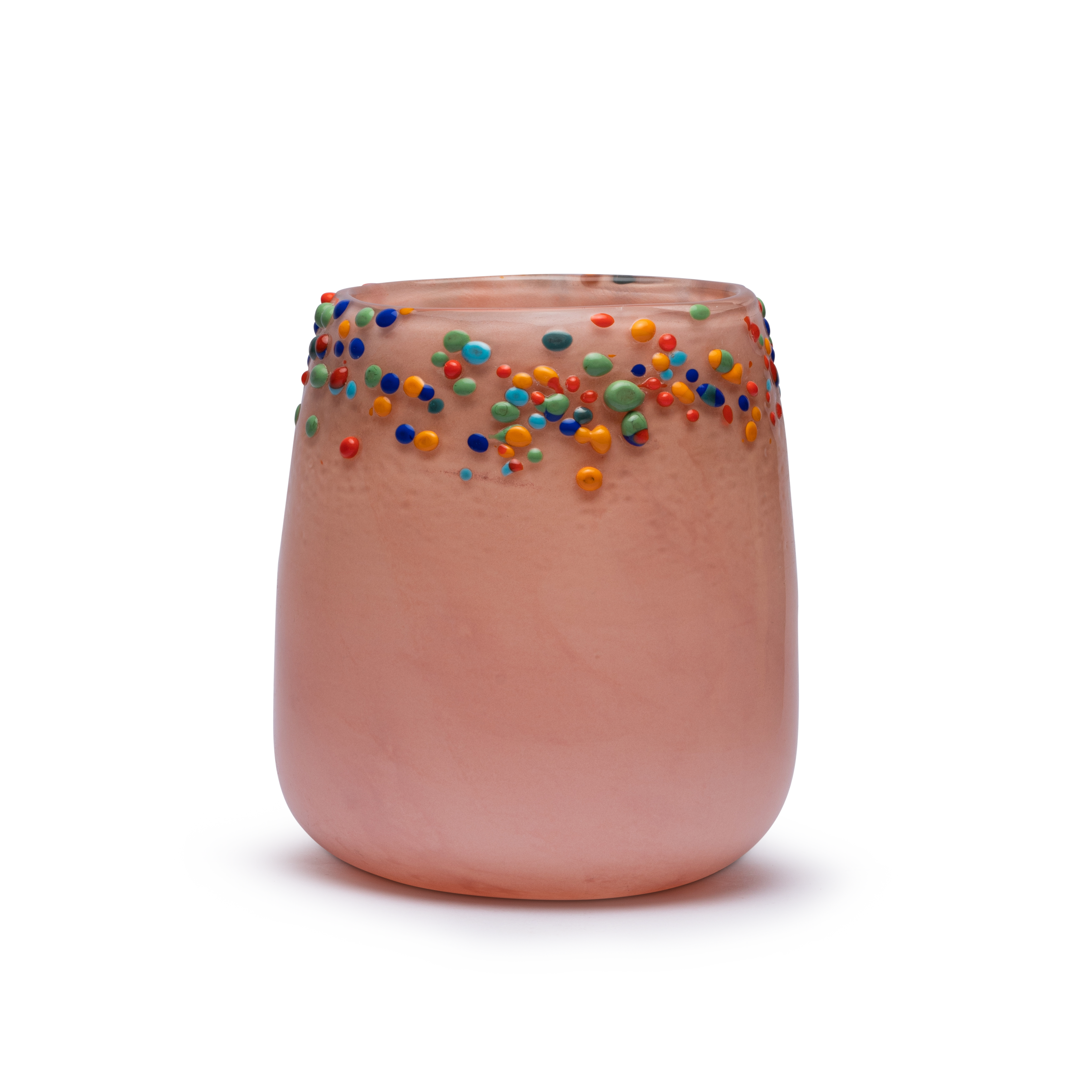 Pink Vase Med Konfetti Str: Mellem 13x13xH14