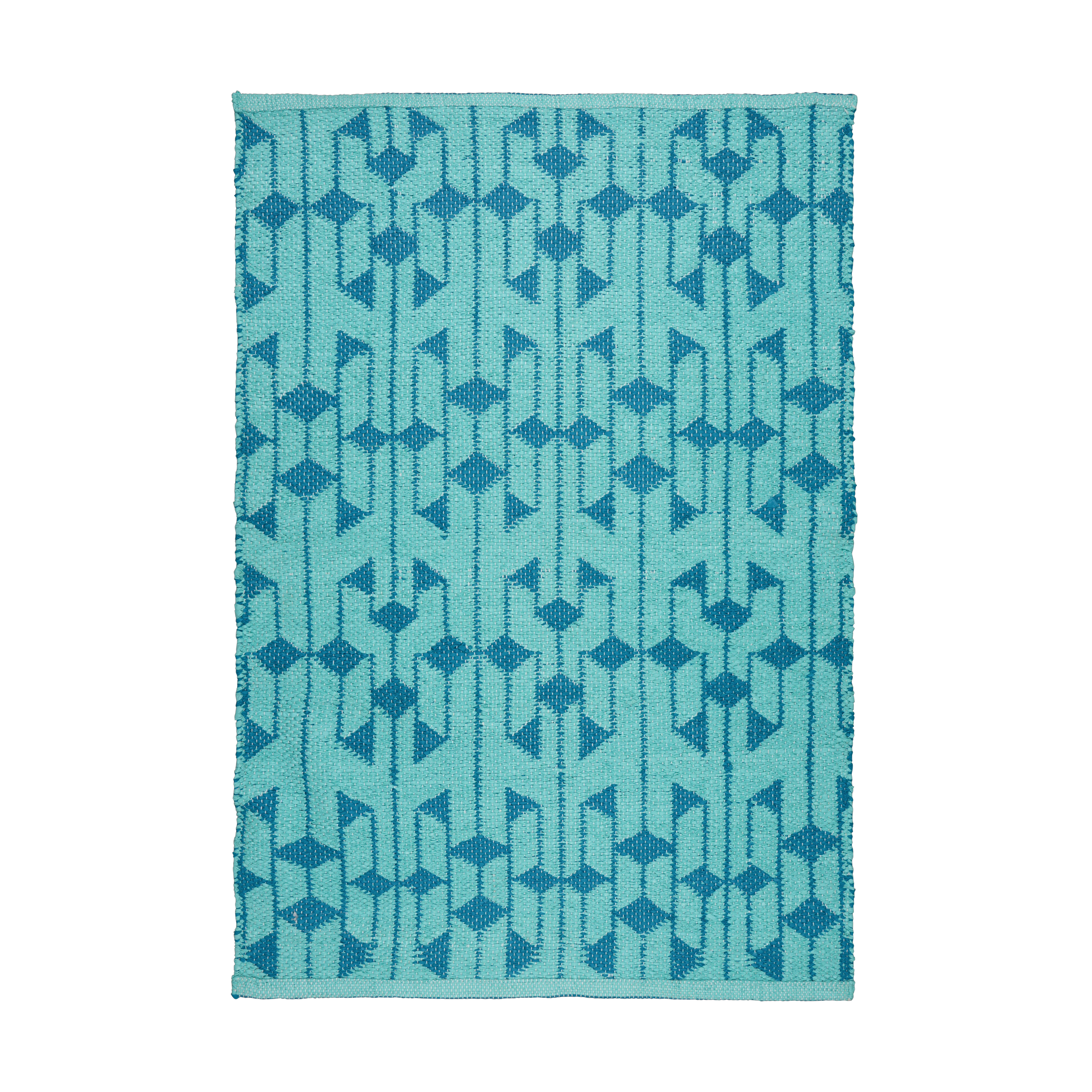 Turquoise Tæppe af Genbrugsplastik B120xL180
