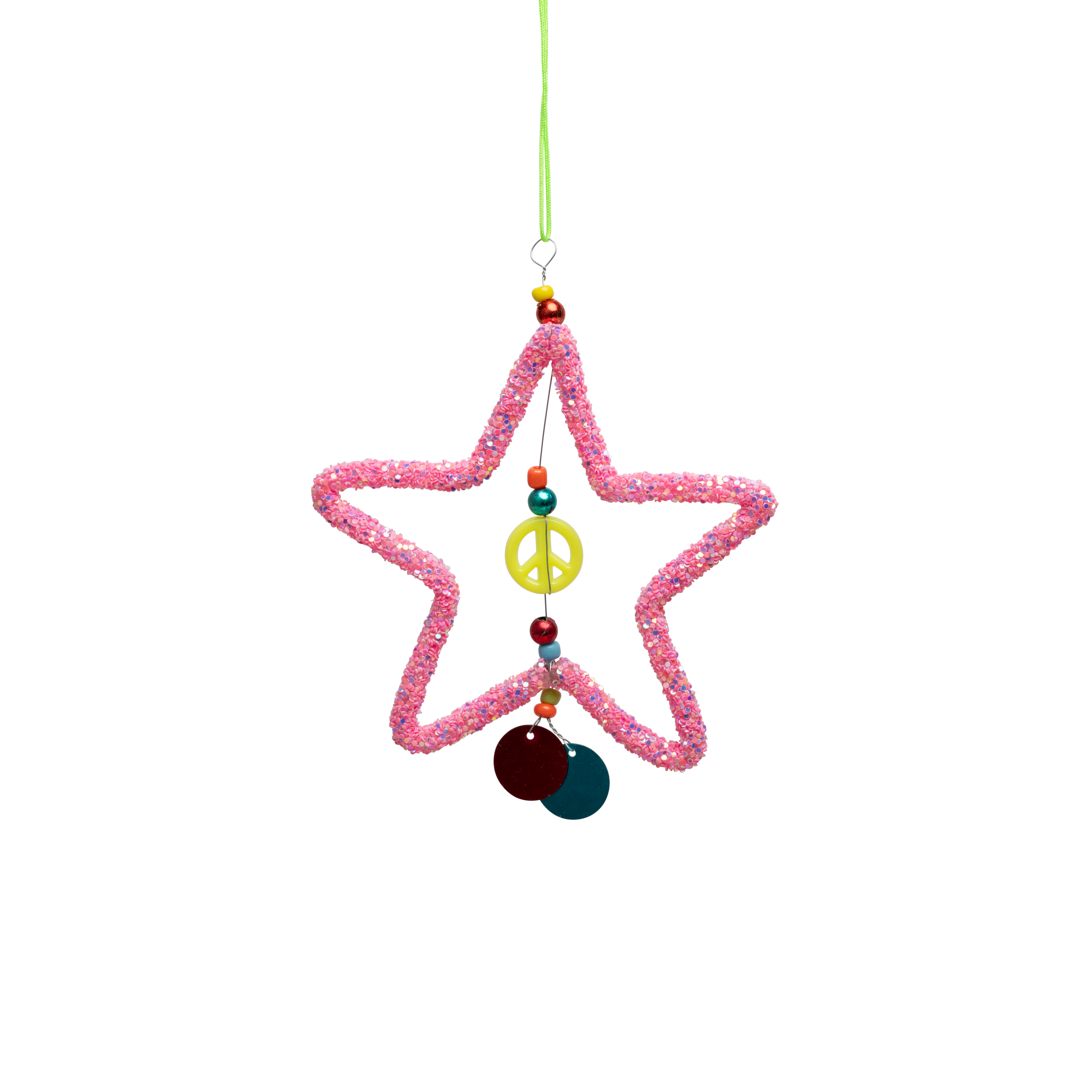 Pink Peace Stjerne Med Perler