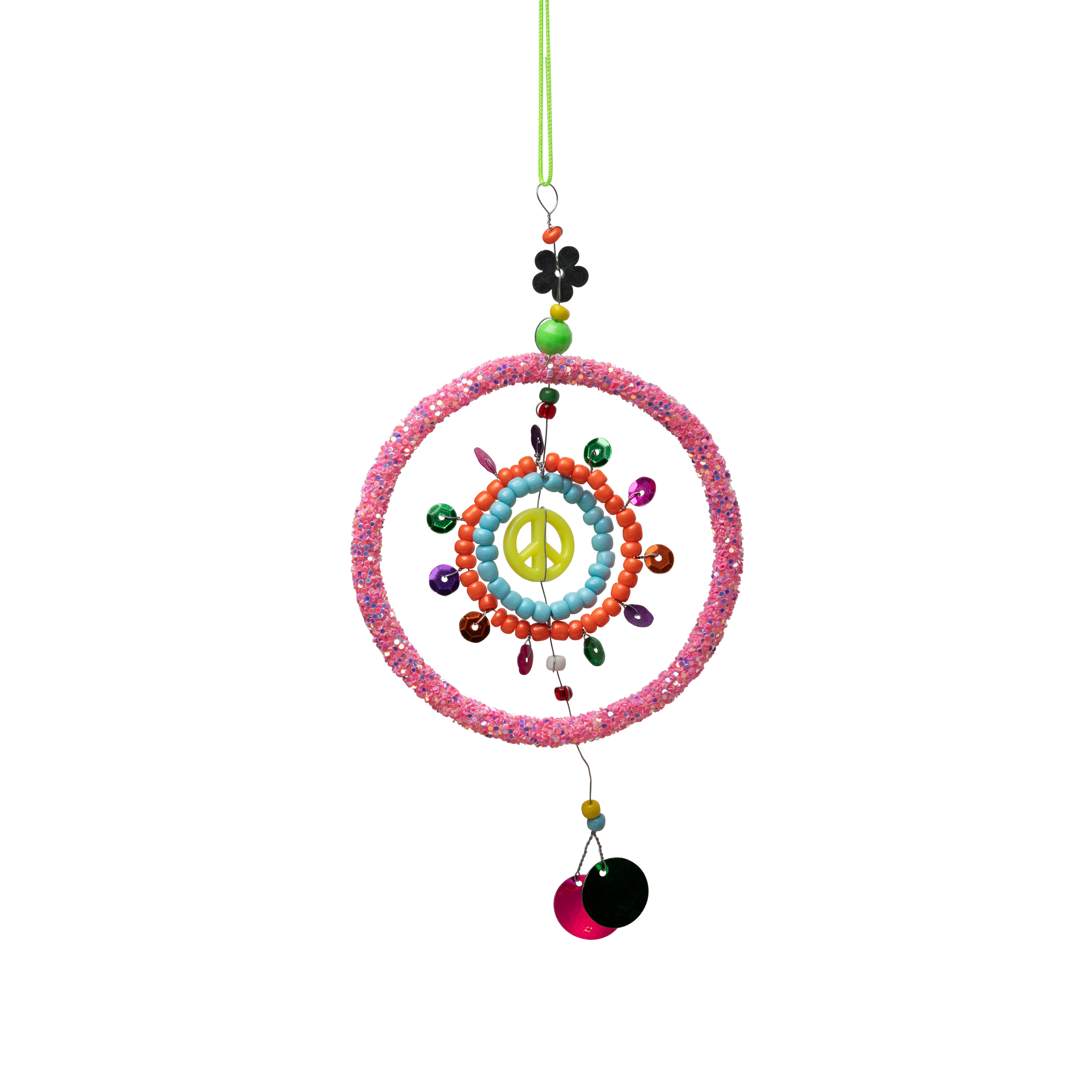 Pink Peace Cirkel med Perler