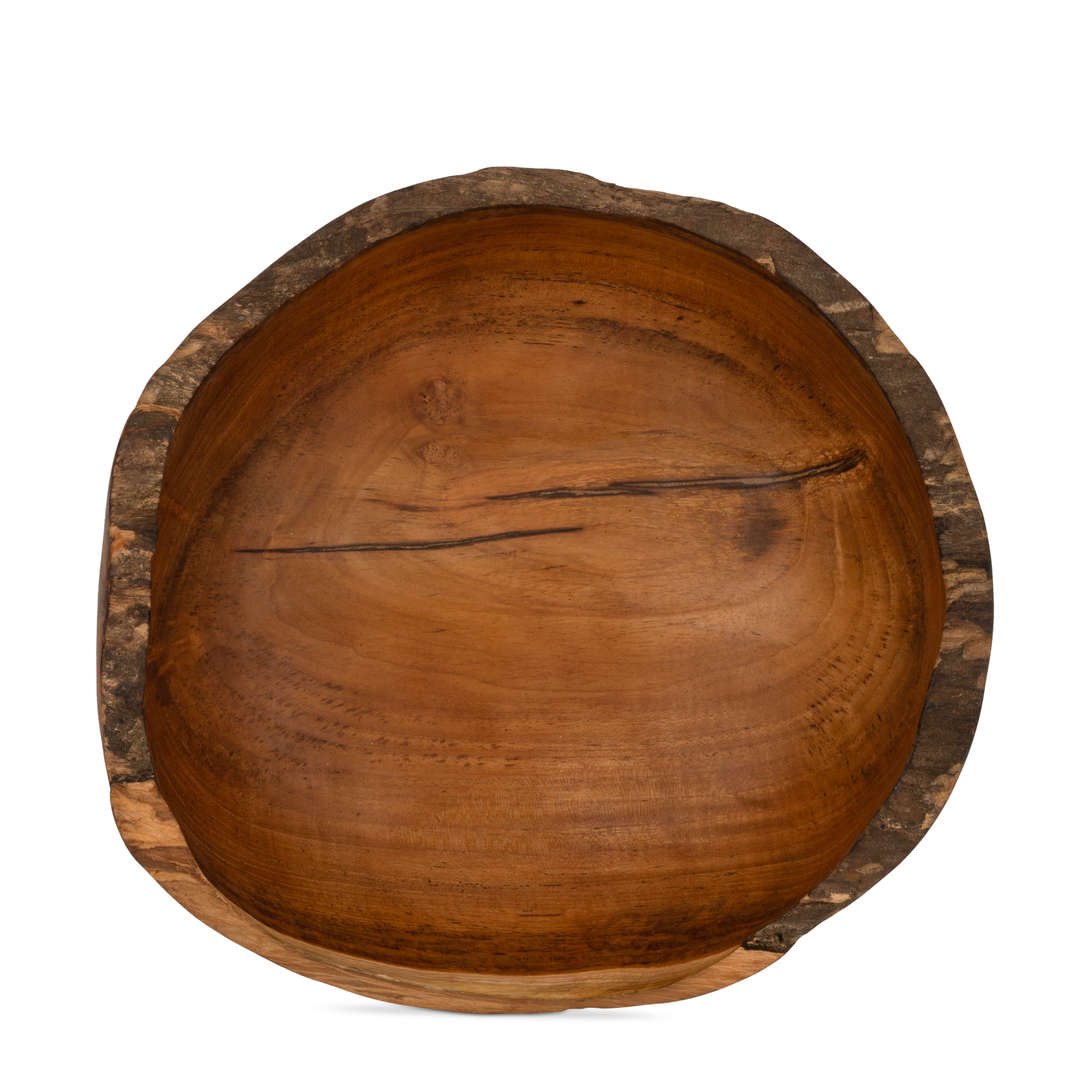 Rustik Skål i Teak Træ ca. D30xH10 cm.