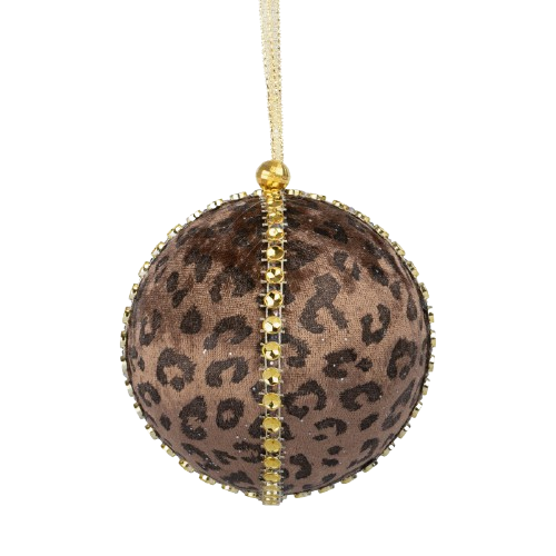 Tekstil Leopard Kugle 8 cm.