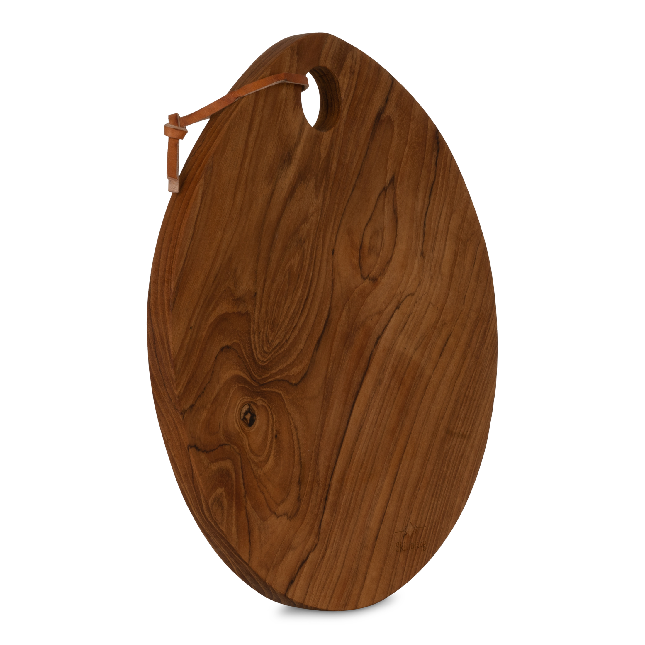 Rundt Skærebræt i Teak Træ L31xB29xH1.5 cm.