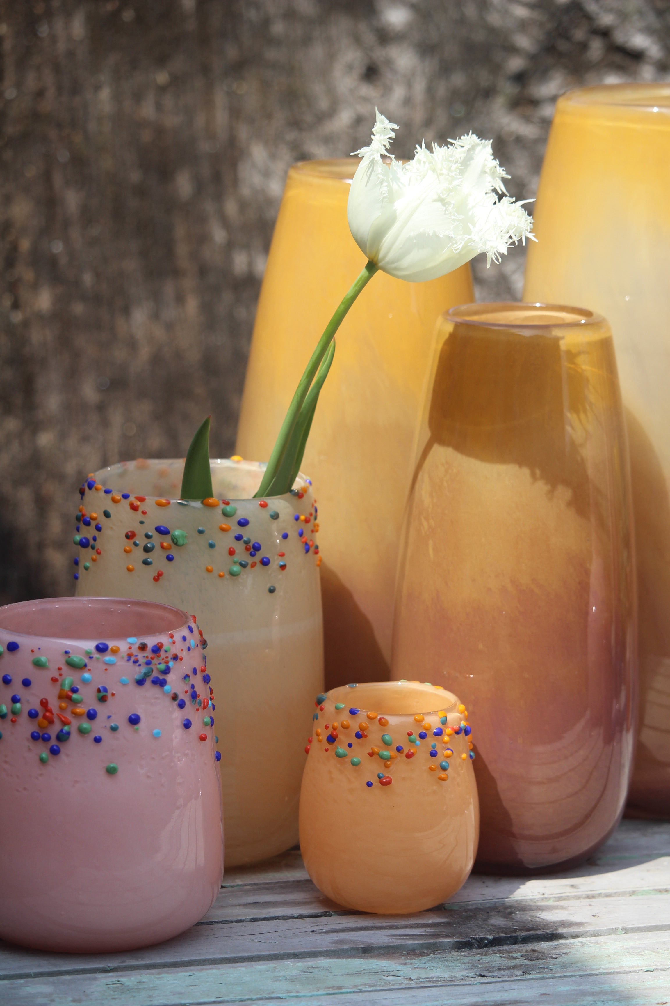 Nude Vase Med Konfetti Str: Stor 13x13xH19