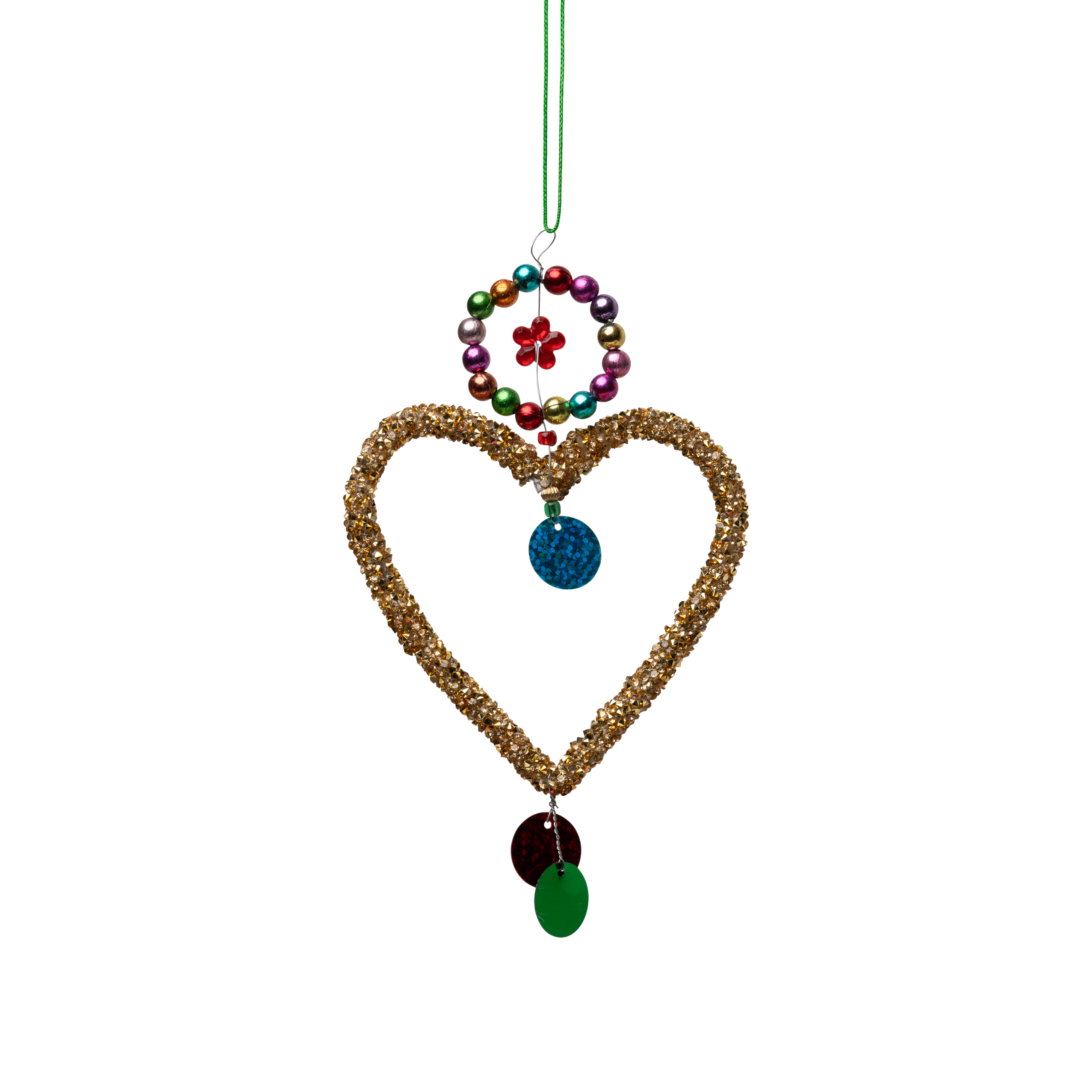 Guld Hjerte med Perler