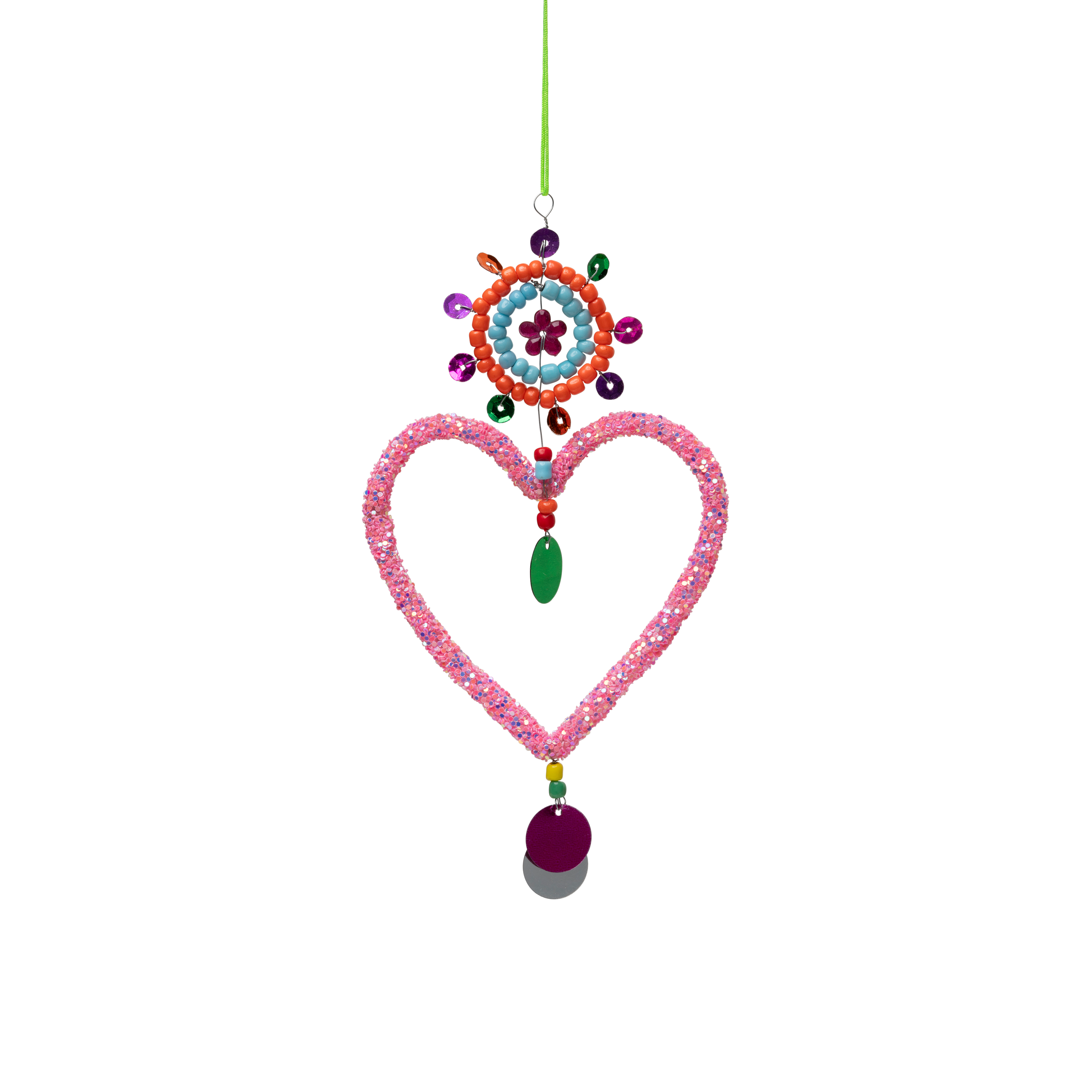 Pink hjerte med Perler